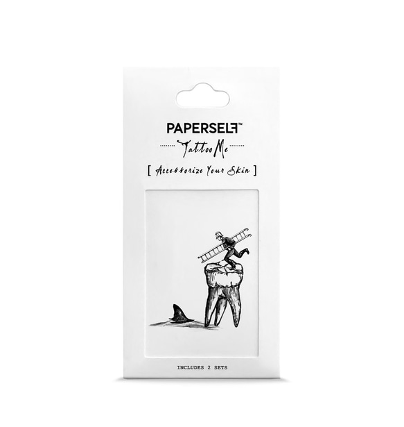 【PAPERSELF】Tattoo Me 牙齒危機 黑色幽默 刺青 紋身貼紙 Toothache 2入 第1張的照片