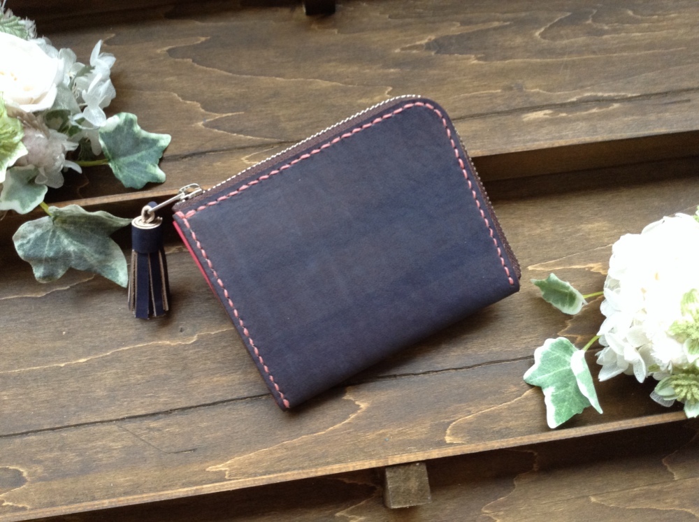 【受注制作】お札を折らずに収納できるminiウォレット / ヒースグレイ 4,640円
