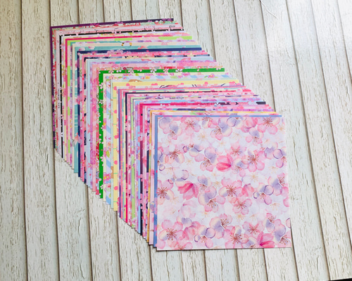 桜シリーズ包装紙アソート A4サイズ（4種×各2枚）デザイン