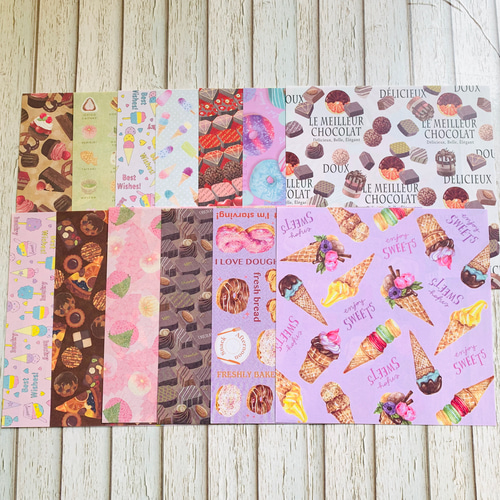 CHICHIPI様♡スイーツ柄メモ♡大量❣️まとめ売り メモ デザインペーパー CHICHIPI様♡スイーツ柄メモ♡大量❣️まとめ売り メモ デザイン