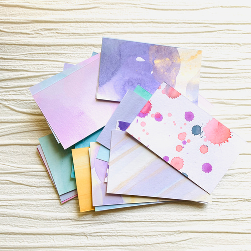 水彩デザイン メッセージカード 名刺サイズ 30枚セット アクセサリー