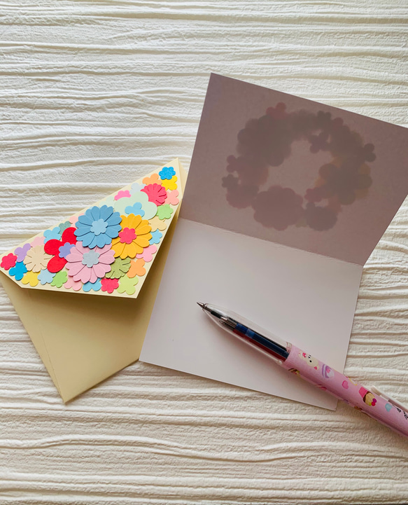 お花がいっぱい　ミニメッセージカード&封筒　母の日・バースデーカード等 4枚目の画像