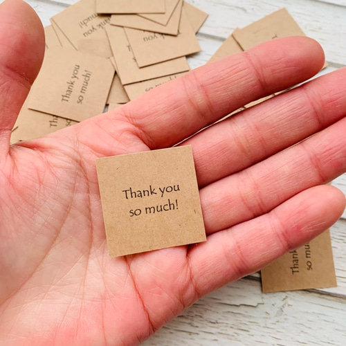 シンプル ナチュラル クラフト紙のサンキューシール たっぷり50枚