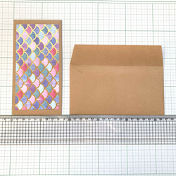 お札も入る封筒　クラフト紙　マーメイド・マリン　3種類×2枚  6枚セット 6枚目の画像