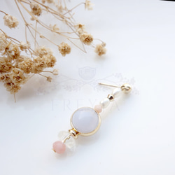 【k14gfピアス プレーンピアス】（青縞瑪瑙） 2枚目の画像