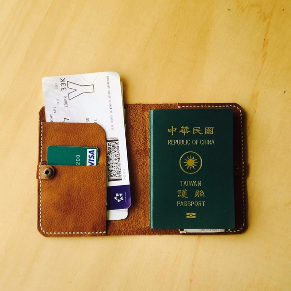 客製化護照夾 畢業禮物 澳洲留學 打工必備 嗅皮手作 第3張的照片