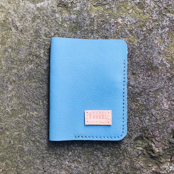 Handmade Leather Passport Blue 藍色 真皮護照夾 嗅皮手作 第1張的照片