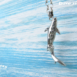 【Diving silver】925銀海洋潛水銀飾--鯊魚手工雕刻墜飾 第3張的照片