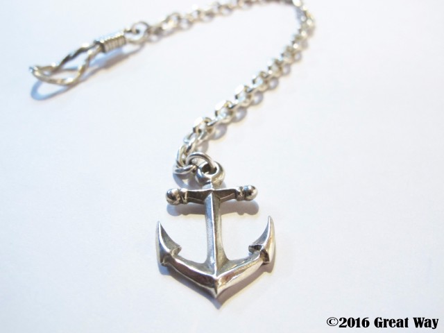 925シルバーハンドメイドシルバージュエリー - シーアンカーブレスレット（皮革製のロープ付きロープ付き）