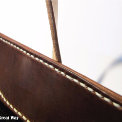 手作りの革 - シンプルできちんとしたトートバッグ 4枚目の画像