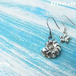 【Diving silver】925銀海洋潛水銀飾--鸚鵡螺耳環 第2張的照片
