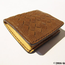 手作り革製品 - 織正方形の財布 2枚目の画像