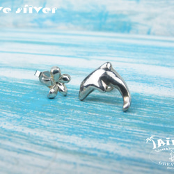 【Diving silver】925銀海洋潛水銀飾--跳躍海豚耳環 第1張的照片