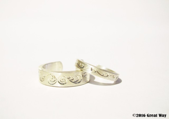 925銀手工銀飾-唐草紋手雕戒指 (銀色) 第3張的照片