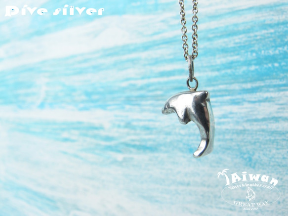 925銀海洋潛水銀飾--小海豚墜飾 第4張的照片