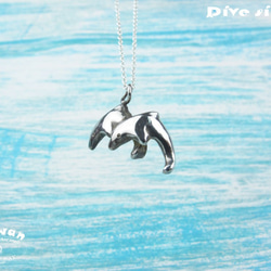 925銀海洋潛水銀飾--雙海豚項鍊 Ⅰ 第4張的照片