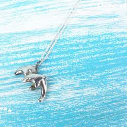 925銀海洋潛水銀飾--雙海豚項鍊 Ⅰ 第5張的照片