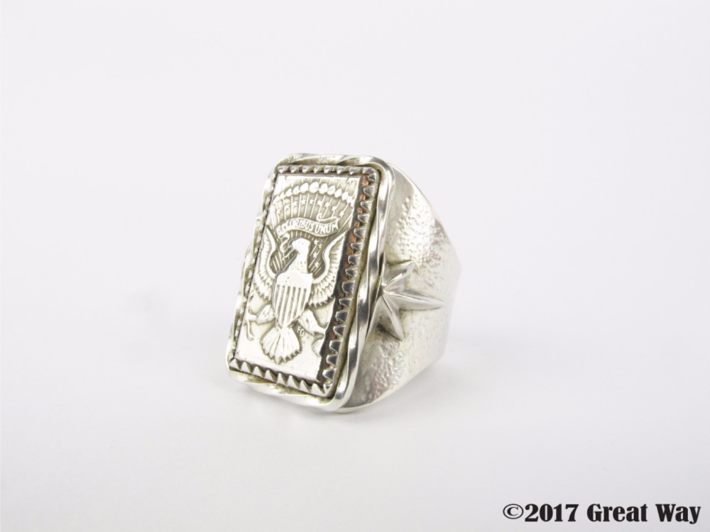 [925]シルバーコインアートマニュアル銀 -  1ドル硬貨イーグルリングⅠ