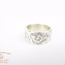 【Navajo 印地安銀飾】925銀手工銀飾--手雕唐草戒指 第2張的照片
