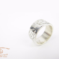 【Navajo 印地安銀飾】925銀手工銀飾--手雕唐草戒指 第4張的照片