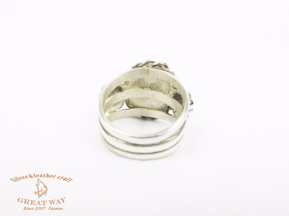 【Navajo 印地安銀飾】925銀手工銀飾--硨磲菊銀戒指 第3張的照片