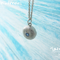 【Diving silver】925銀海洋潛水銀飾--鑽石海膽項鍊 第4張的照片