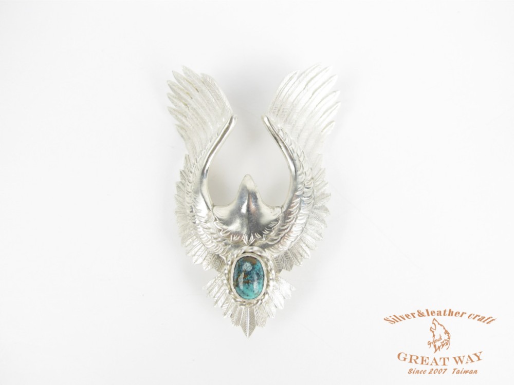 [925]ナバホイーグルスイーグルシリーズマニュアル銀シルバー - イーグルターコイズペンダントⅠ