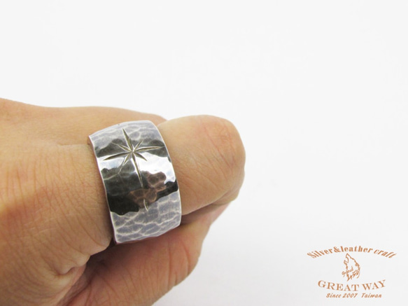 【Navajo 印地安銀飾】925銀手工銀飾--鍛造戒指 第5張的照片