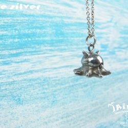 【Diving silver】925銀海洋潛水銀飾--萌萌噠小章魚伸腳姿態墜飾 第4張的照片