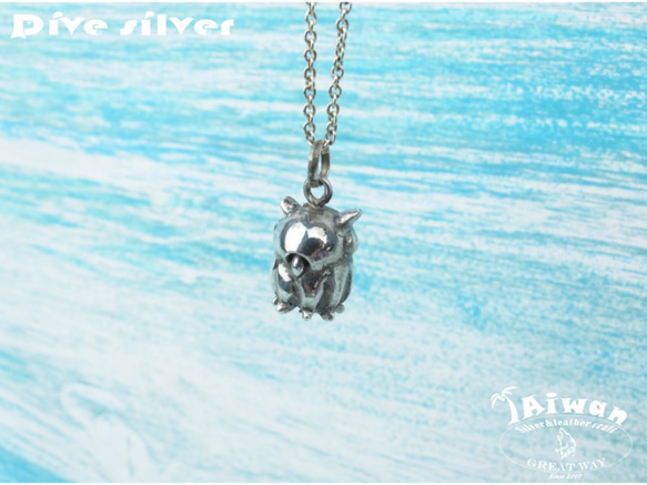 【Diving silver】925銀海洋潛水銀飾--萌萌噠小章魚保護姿態墜飾 第5張的照片