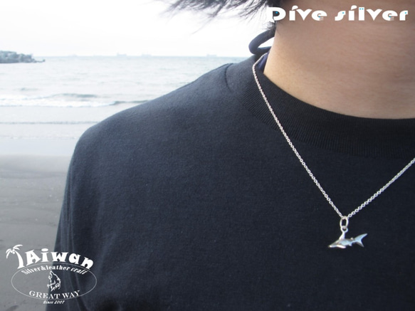 【Diving silver】925銀海洋潛水銀飾--迷你3D鯨鯊項鍊 第6張的照片