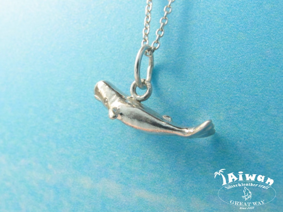 【Diving silver】925銀海洋潛水銀飾--迷你3D抹香鯨項鍊 第1張的照片