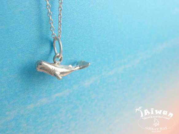 【Diving silver】925銀海洋潛水銀飾--迷你3D抹香鯨項鍊 第2張的照片