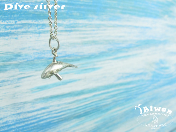 【Diving silver】925銀海洋潛水銀飾--迷你3D殺人鯨項鍊 第2張的照片