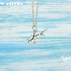 【Diving silver】925銀海洋潛水銀飾--迷你3D鎚頭鯊項鍊 第1張的照片