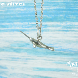 【Diving silver】925銀海洋潛水銀飾--迷你3D獨角鯨項鍊 第1張的照片