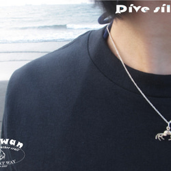 [925]ダイビング銀銀銀オーシャンダイビング - ミニカニのネックレスの3D 6枚目の画像