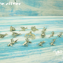 [925]ダイビング銀銀銀オーシャンダイビング - ミニ3Dの鮫のネックレス 7枚目の画像