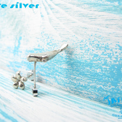 【Diving silver】925銀海洋潛水銀飾--迷你3D抹香鯨耳環 第2張的照片