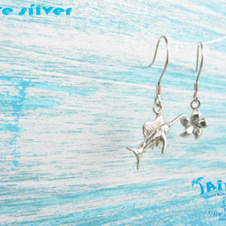 【Diving silver】925銀海洋潛水銀飾--迷你3D旗魚耳環 第2張的照片