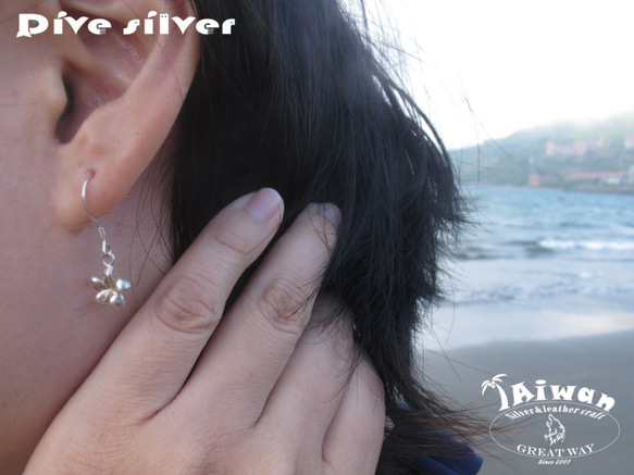 【Diving silver】925銀海洋潛水銀飾--迷你3D旗魚耳環 第6張的照片