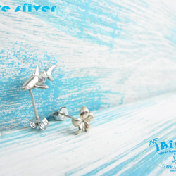 【Diving silver】925銀海洋潛水銀飾--迷你3D鯊魚耳環 第2張的照片