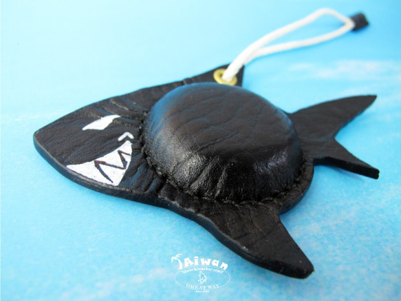 【海洋行李吊牌】手工製作皮件--鯊魚/大白鯊 行李吊牌 第2張的照片