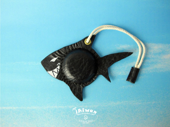 【海洋行李吊牌】手工製作皮件--鯊魚/大白鯊 行李吊牌 第3張的照片