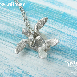 【Diving silver】925銀海洋潛水銀飾--立體寫實海龜墜飾 第4張的照片