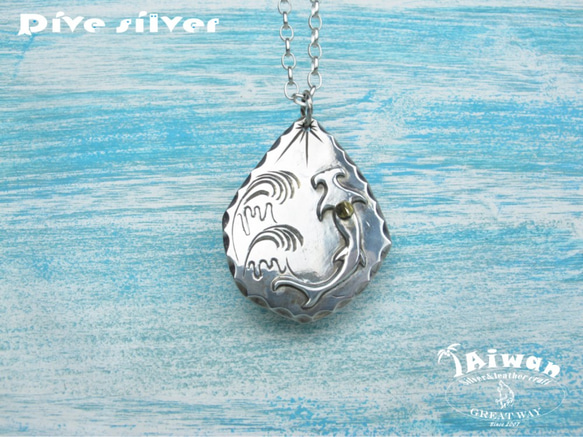 【Diving silver】925銀海洋潛水銀飾--鎚頭鯊海洋靈魂碑墜飾 第4張的照片