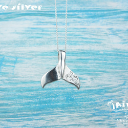 【Diving silver】925銀海洋潛水銀飾--手工雕刻鯨魚尾墜飾 第4張的照片