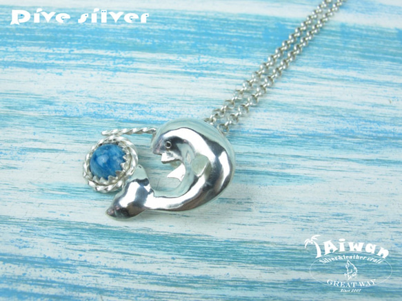 【Diving silver】925銀海洋潛水銀飾--磷灰石獨角鯨墜飾 第5張的照片