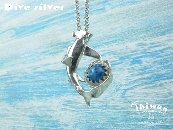 【Diving silver】925銀海洋潛水銀飾--磷灰石鎚頭鯊墜飾 第4張的照片