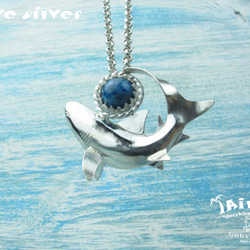 【Diving silver】925銀海洋潛水銀飾--磷灰石鯊魚墜飾 第4張的照片